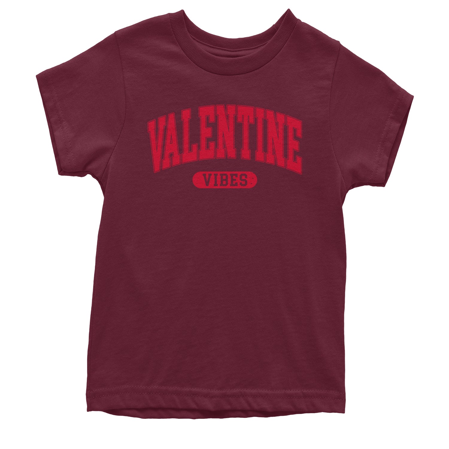 Valentines Vibes Youth T-shirt Maroon