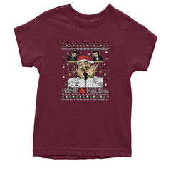 Home Malone Ugly Christmas Youth T-shirt Maroon