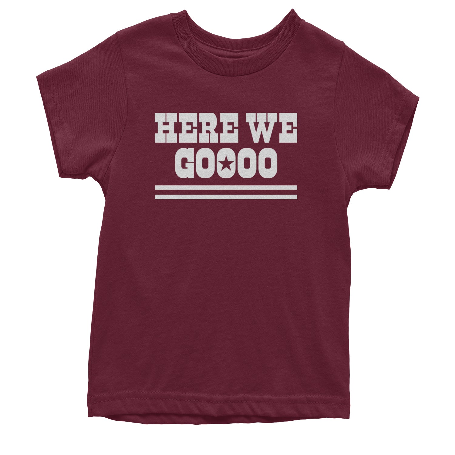 Here We Go Dem Boys Dallas Football Youth T-shirt Maroon