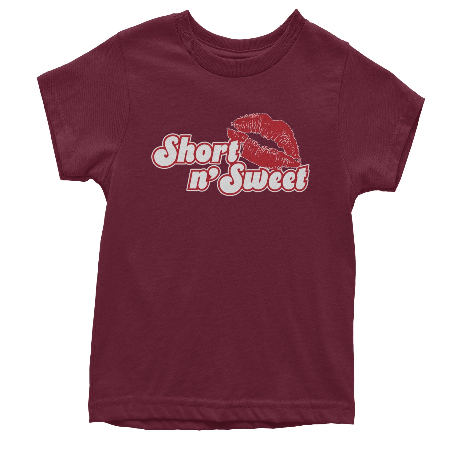 Short N' Sweet Red Lips Youth T-shirt Maroon