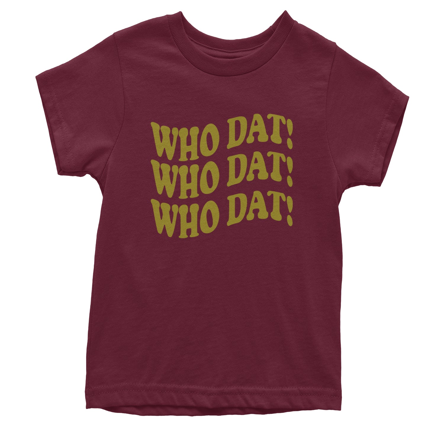 Who Dat Wavy Design Who Dat Nation Youth T-shirt Maroon