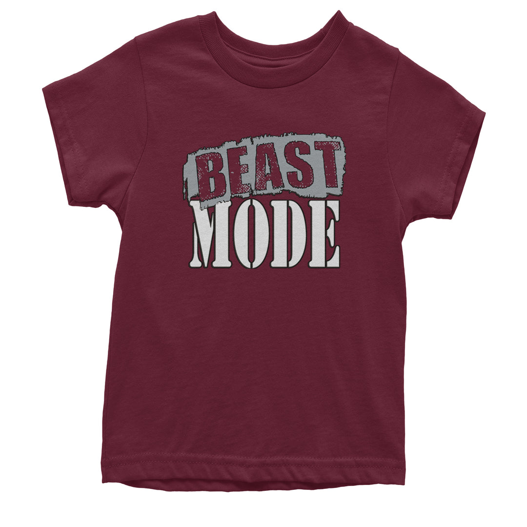 Beast Mode Training Gym Workout Youth T-shirt Maroon
