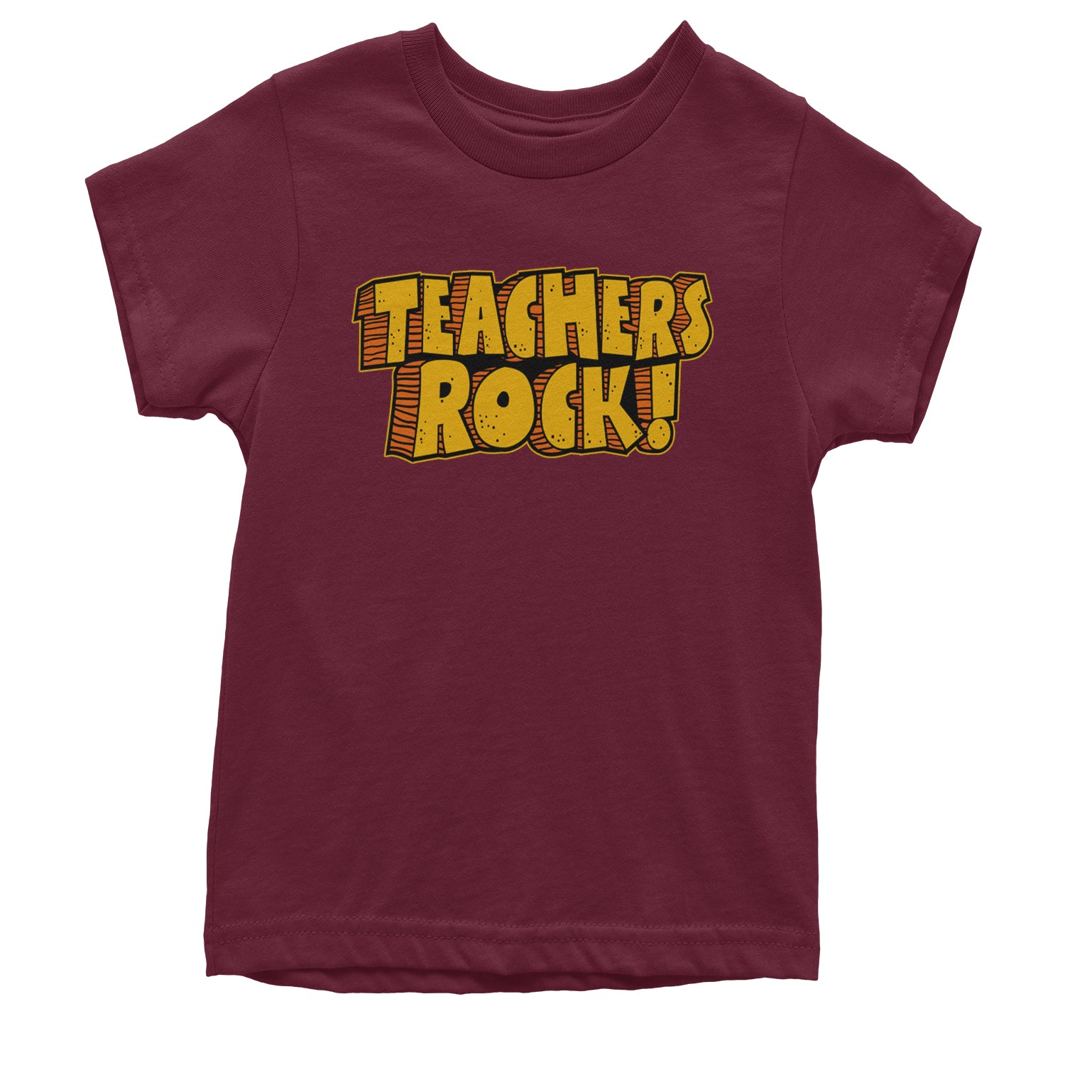 Teachers Rock Retro Youth T-shirt Maroon