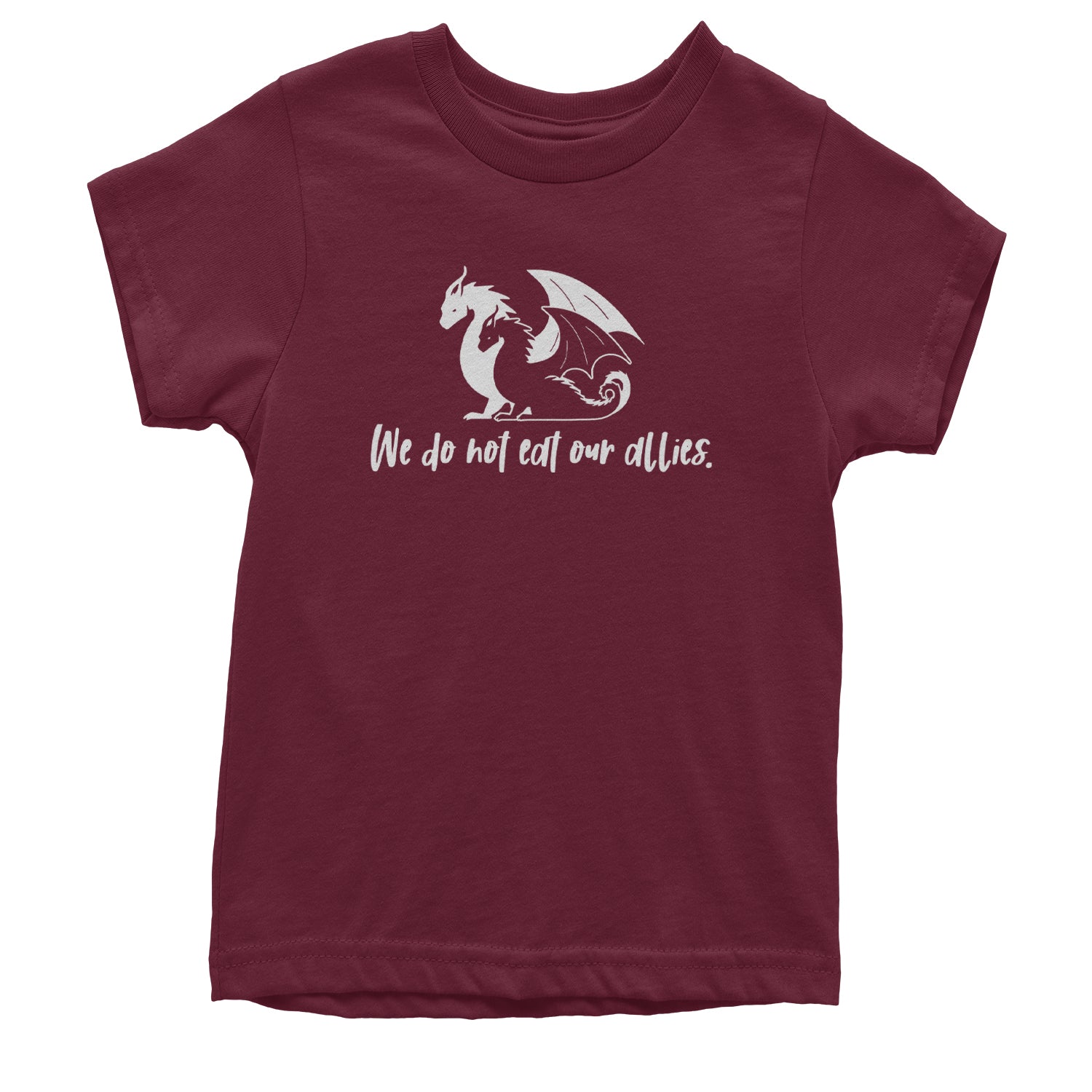 We Do Not Eat Our Allies Fourth Wing Basgiath Youth T-shirt Maroon