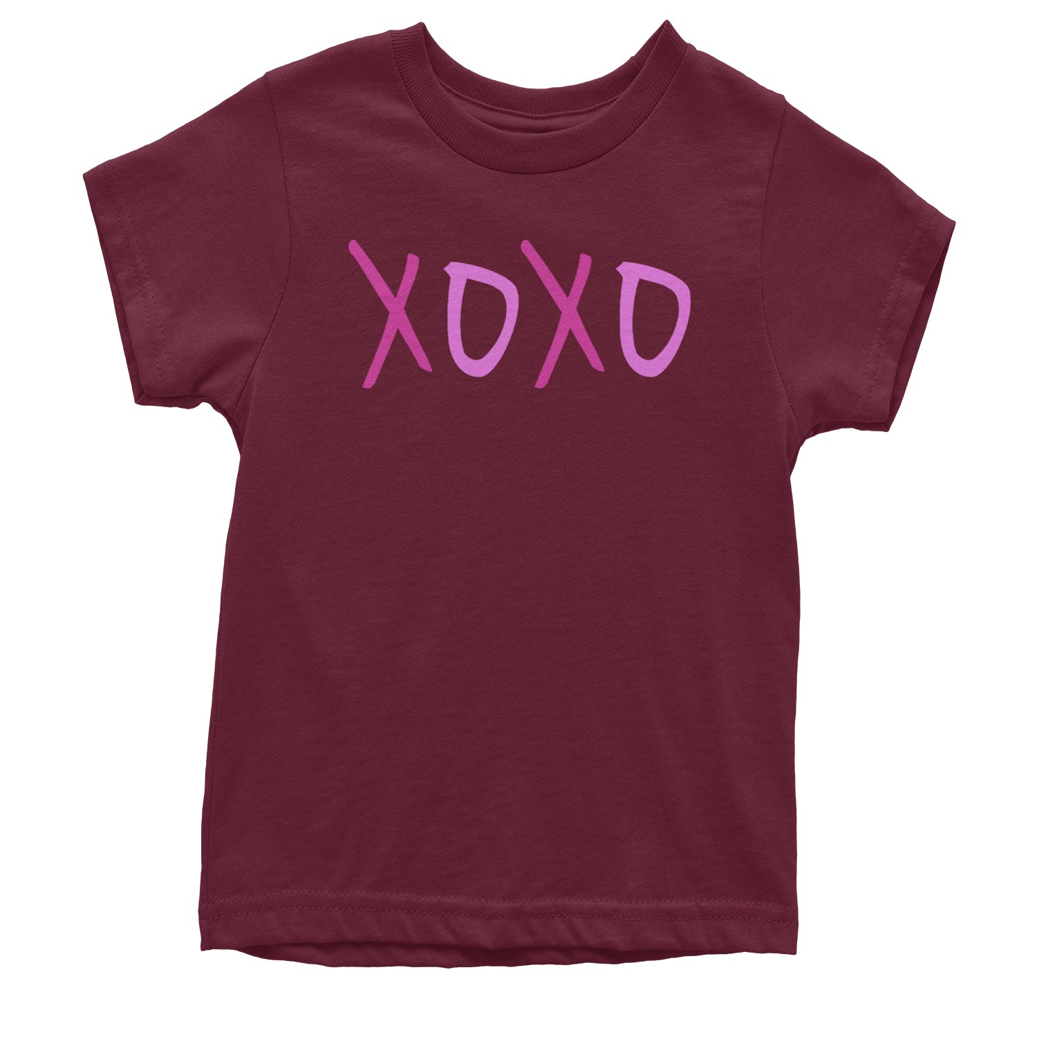 XOXO Pink Print Youth T-shirt Maroon