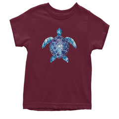 Ocean Aura Tie-Dye Sea Turtle Youth T-shirt Maroon