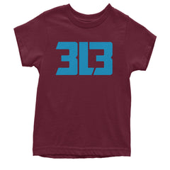 3L3 From The 313 Detroit Football Youth T-shirt Maroon