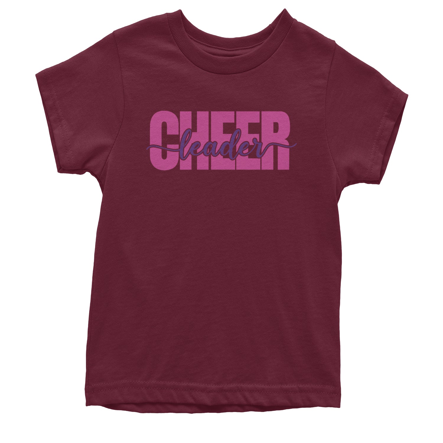 Cheerleader with Scripted Flair Youth T-shirt Maroon