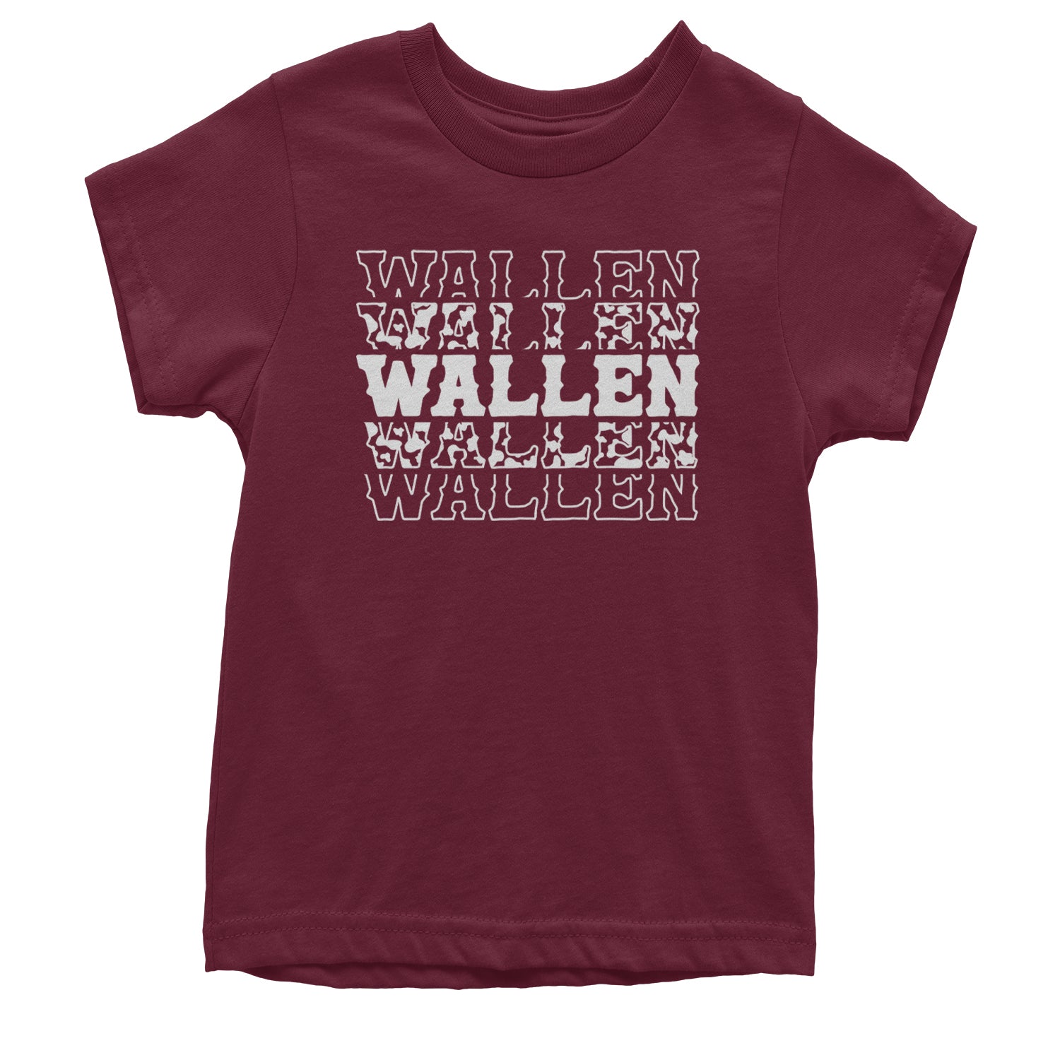 Wallen Country Music Western Youth T-shirt Maroon