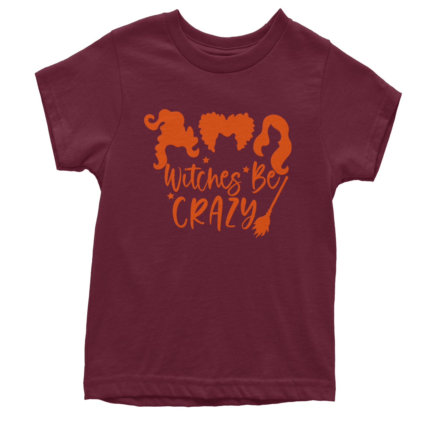 Witches Be Crazy Hocus Pocus Youth T-shirt Maroon