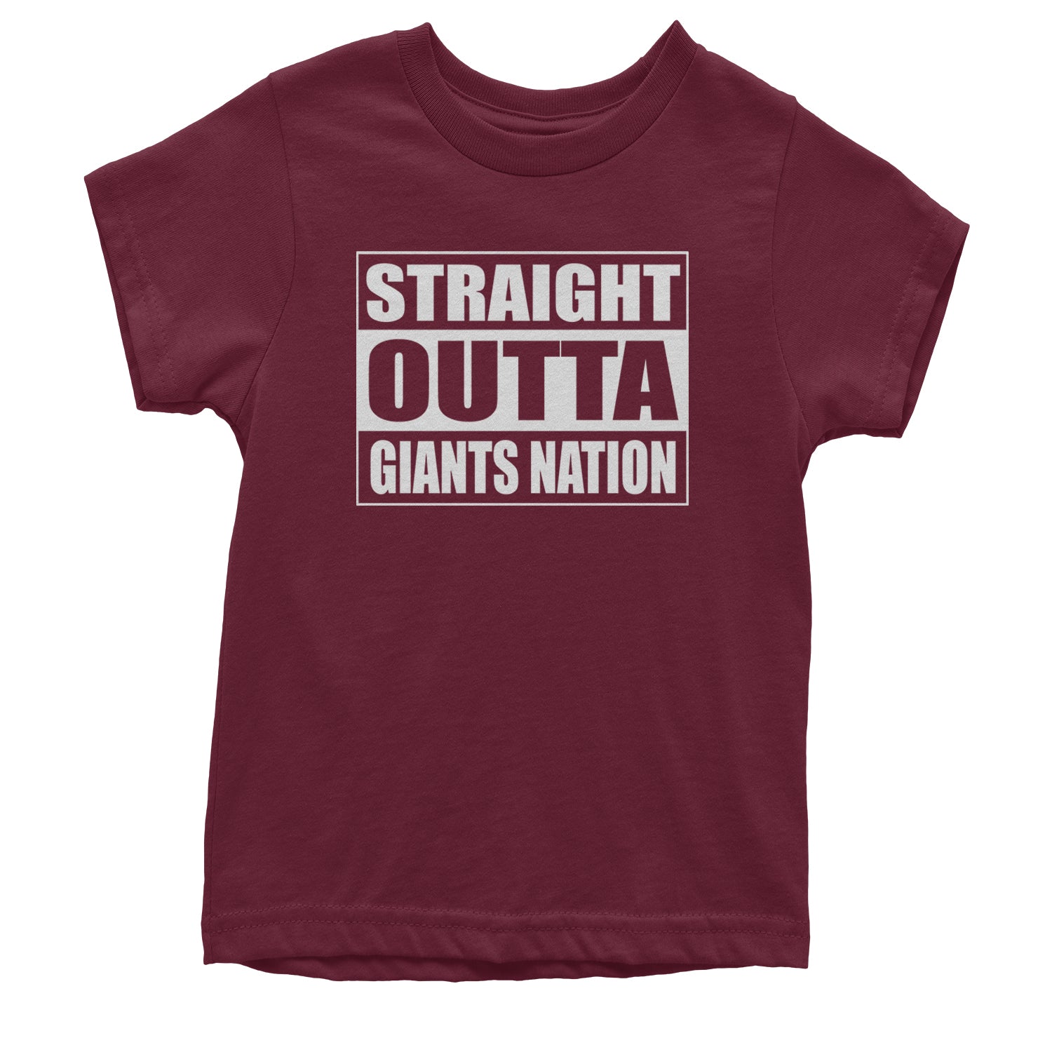 Straight Outta Giants Nation   Youth T-shirt Maroon