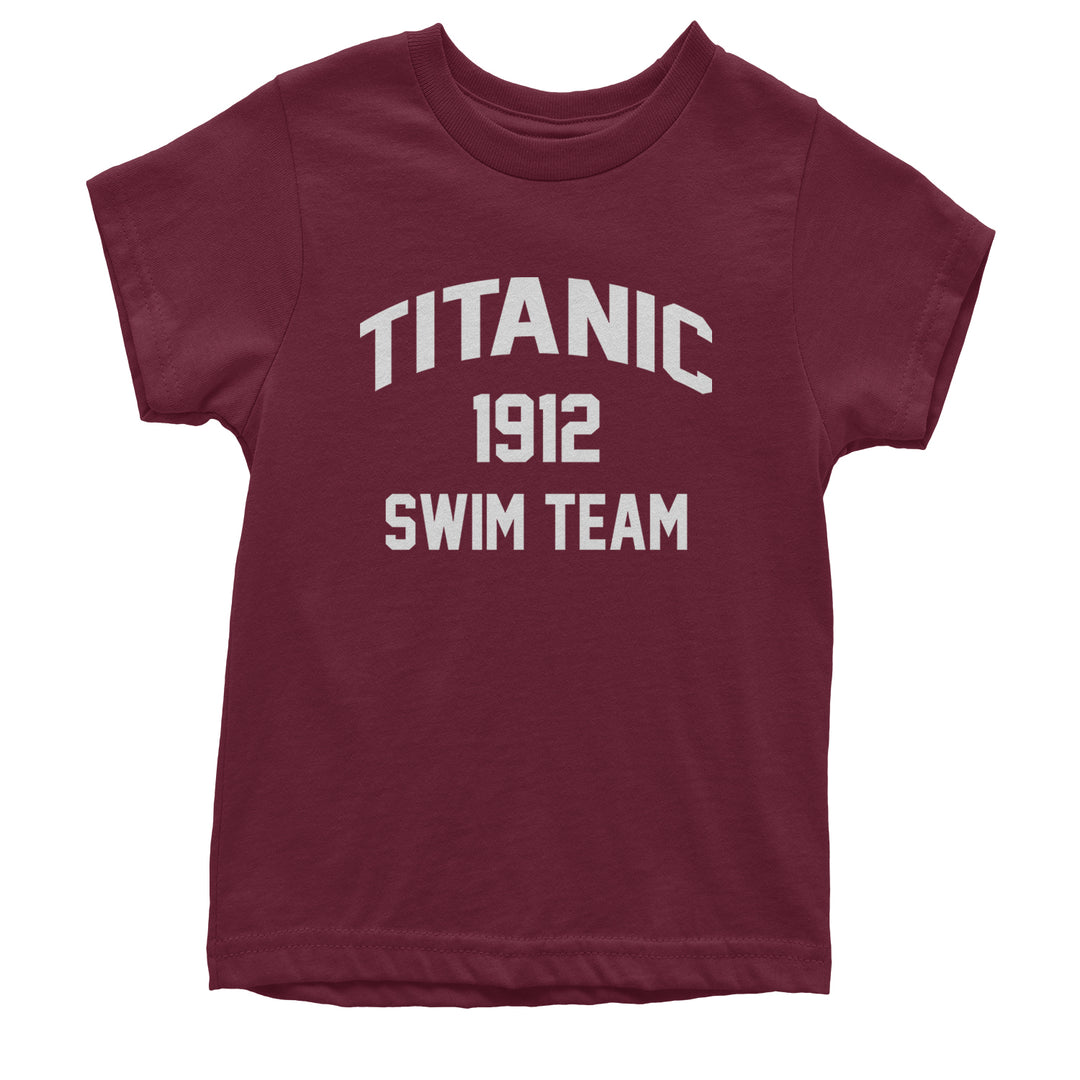 Titanic Swim Team 1912 Funny Cruise Youth T-shirt Maroon
