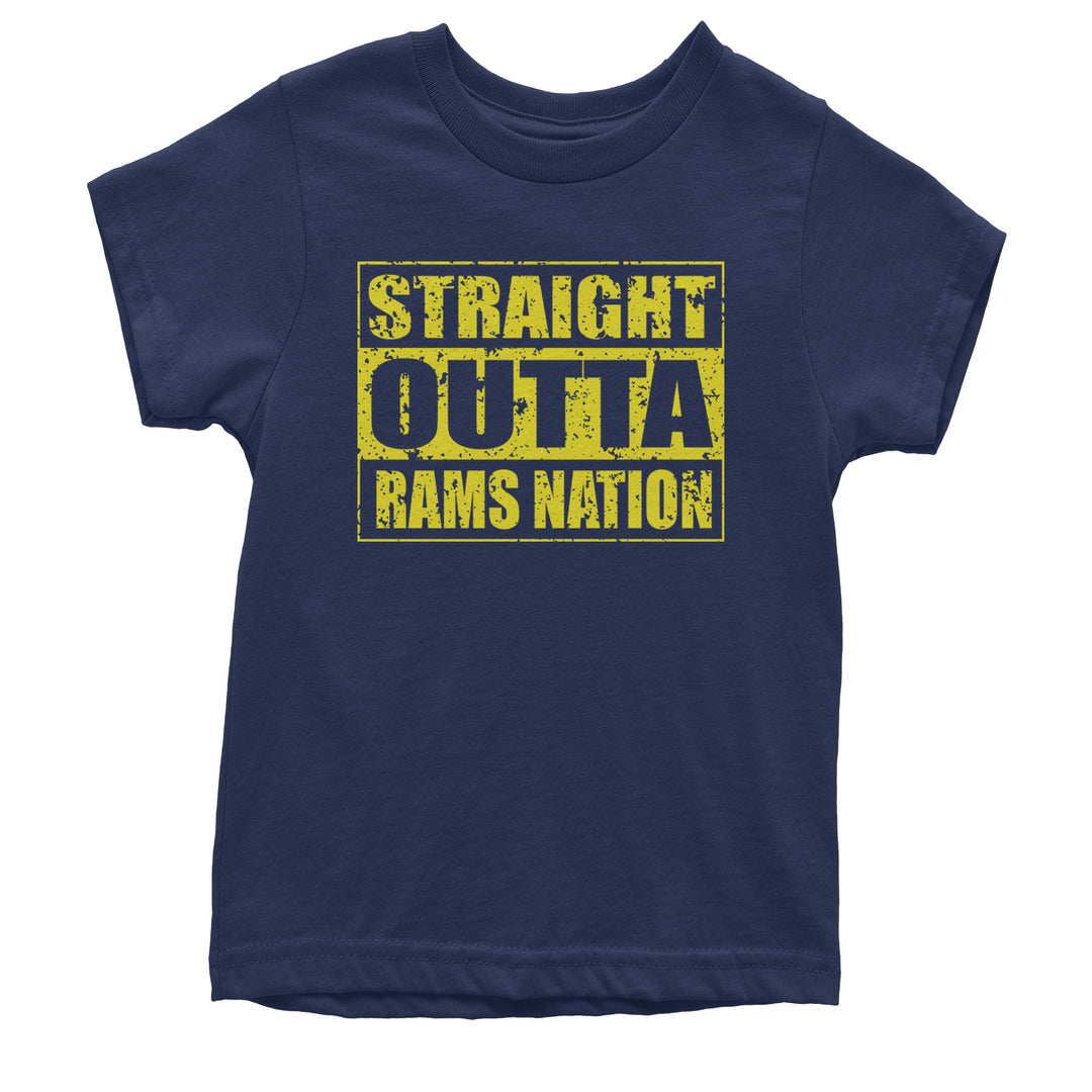Straight Outta Rams Nation   Youth T-shirt Navy Blue