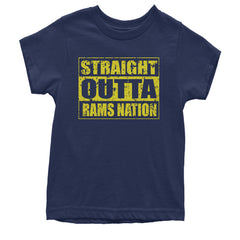 Straight Outta Rams Nation   Youth T-shirt Navy Blue