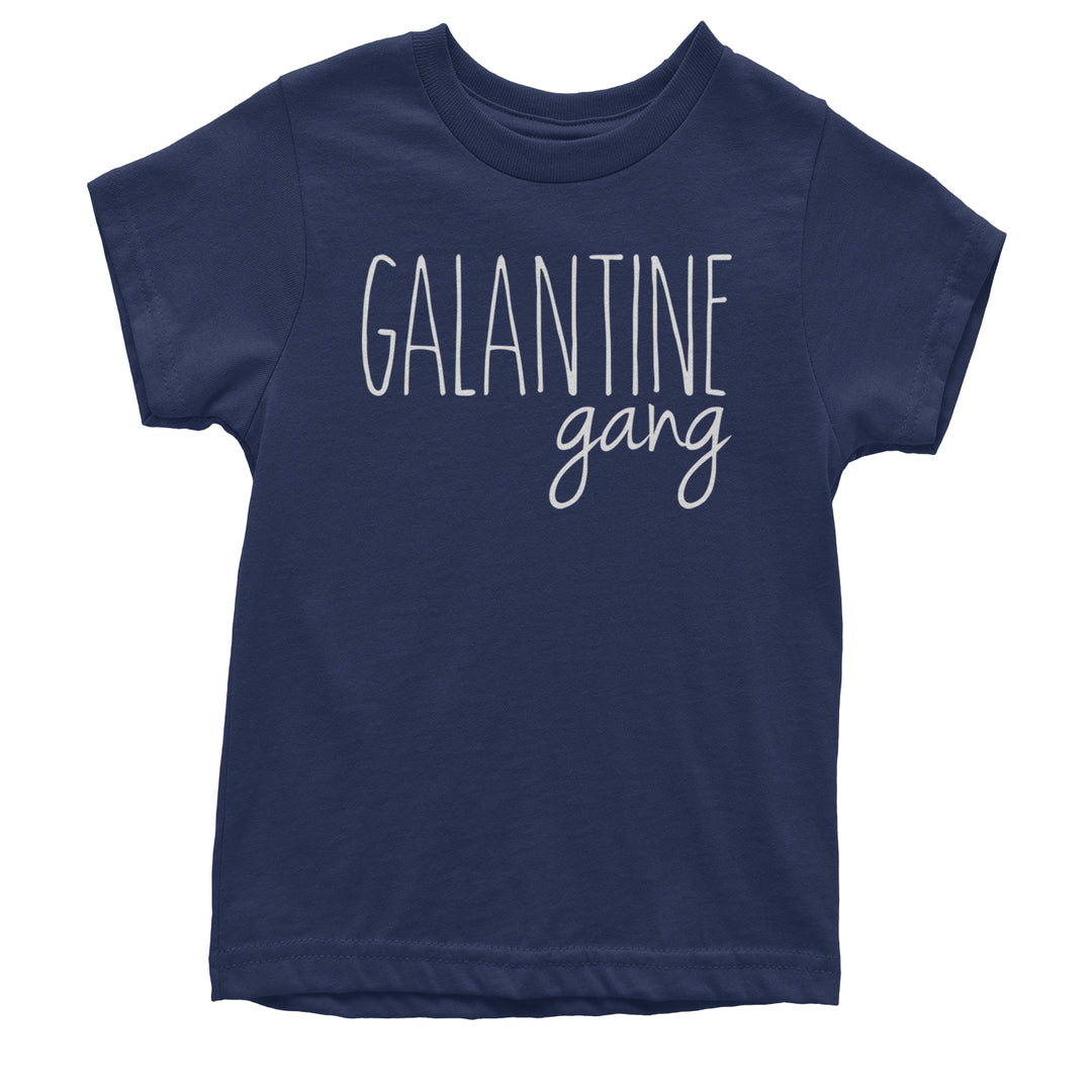 Galentine Gang Valentine's Shirt graphic on Kids' Heavyweight Cotton T-Shirt in Navy Blue