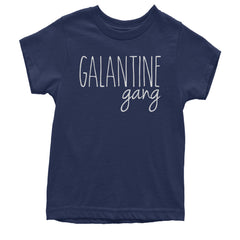 Galentine Gang Valentine's Shirt graphic on Kids' Heavyweight Cotton T-Shirt in Navy Blue