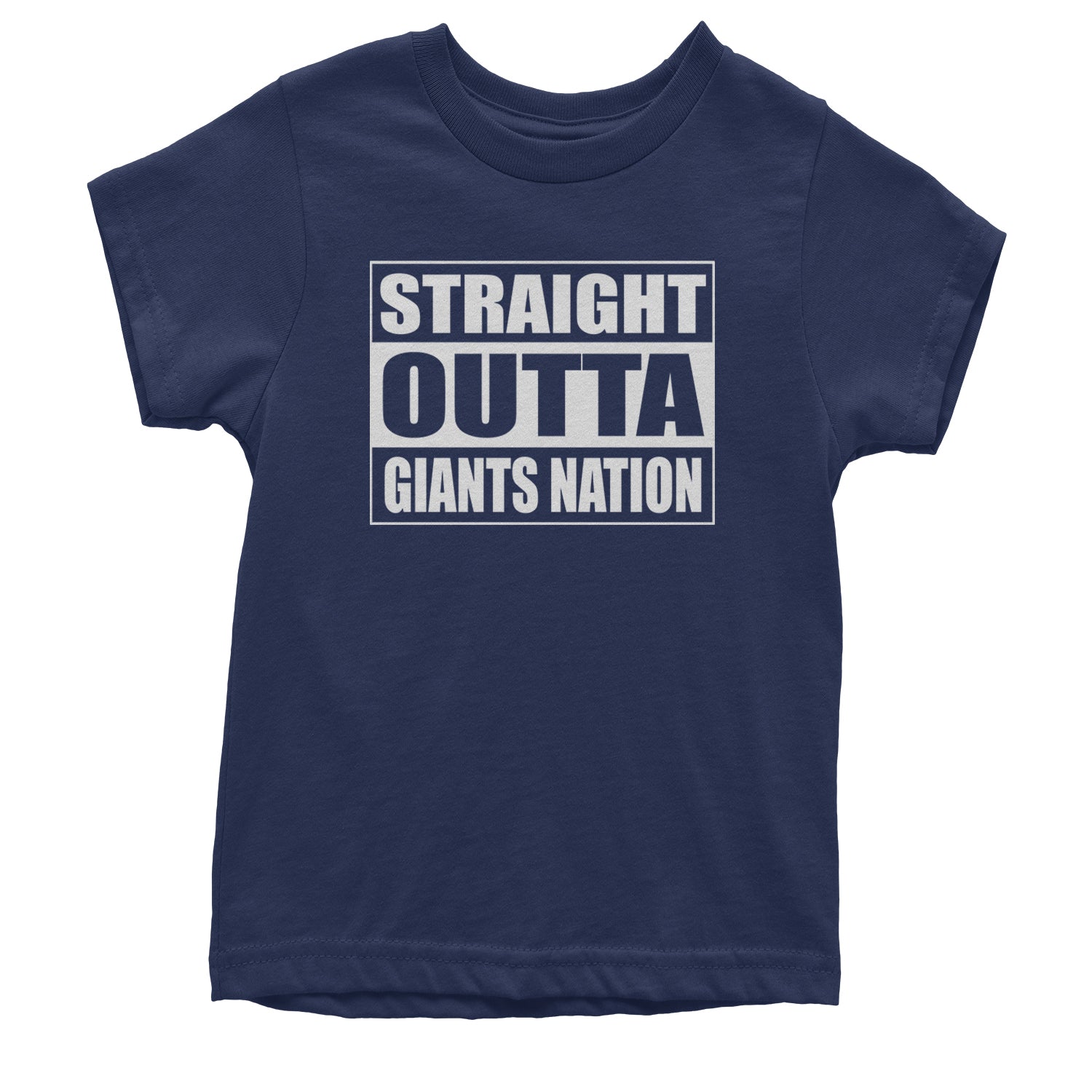 Straight Outta Giants Nation   Youth T-shirt Navy Blue