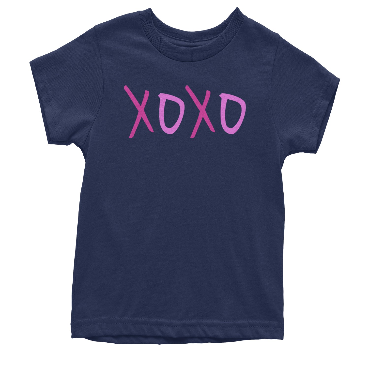 XOXO Pink Print Youth T-shirt Navy Blue