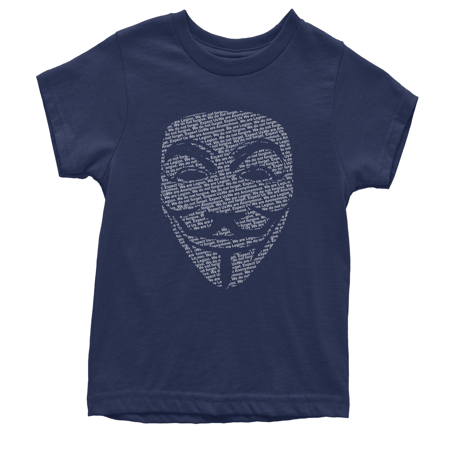 V For Vendetta Anonymous Mask Youth T-shirt Navy Blue