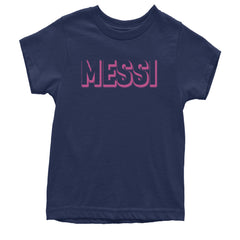 Messi OUTLINE Miami Futbol Youth T-shirt Navy Blue
