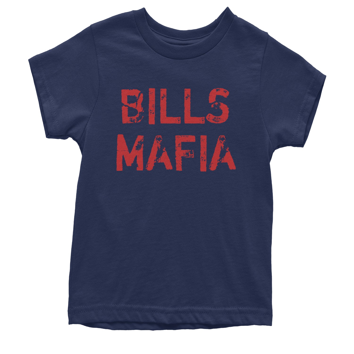 Distressed Bills Mafia Football Youth T-shirt Navy Blue