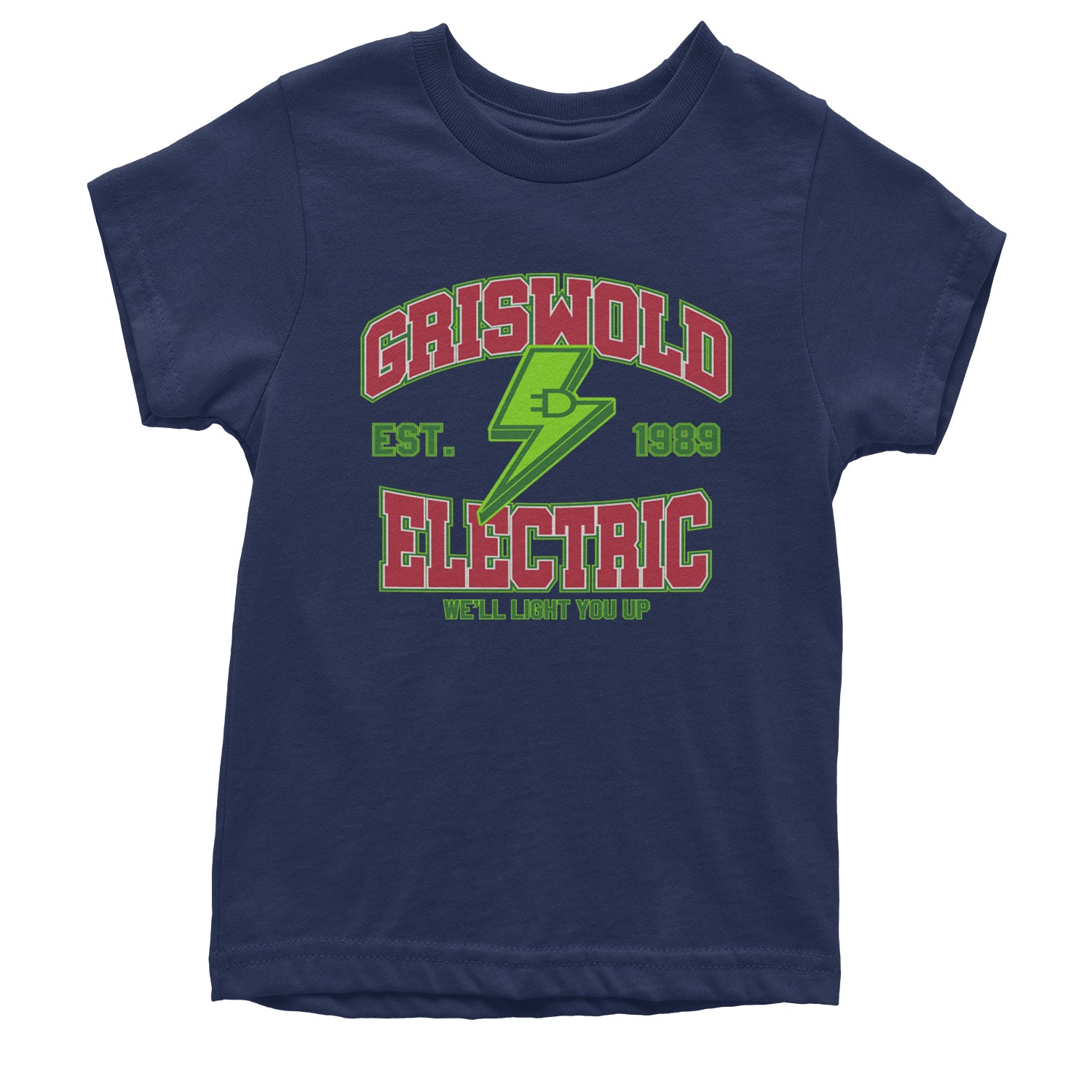 Griswold Electric We'll Light You Up Youth T-shirt Navy Blue