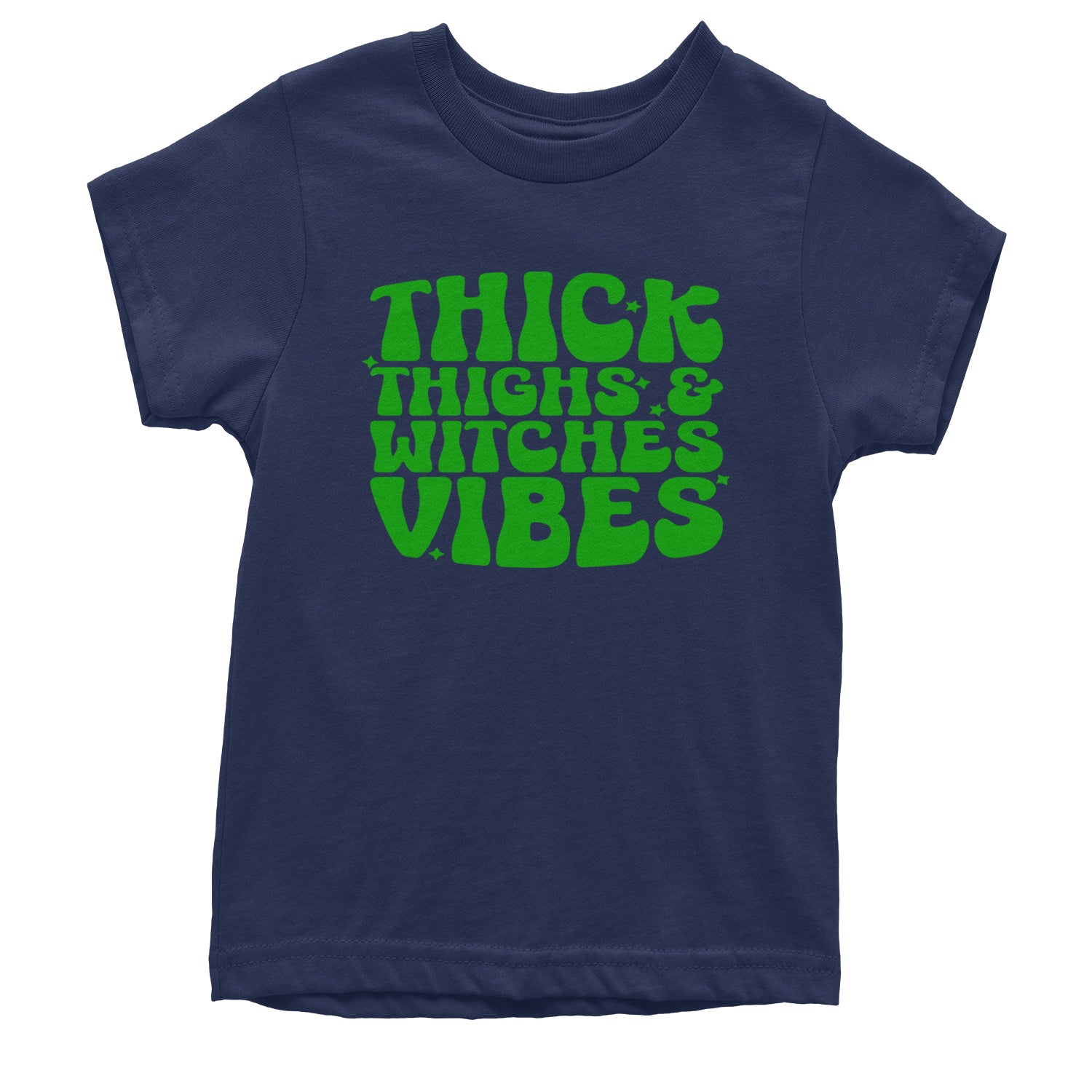 Thick Thighs And Witches Vibes Youth T-shirt Navy Blue