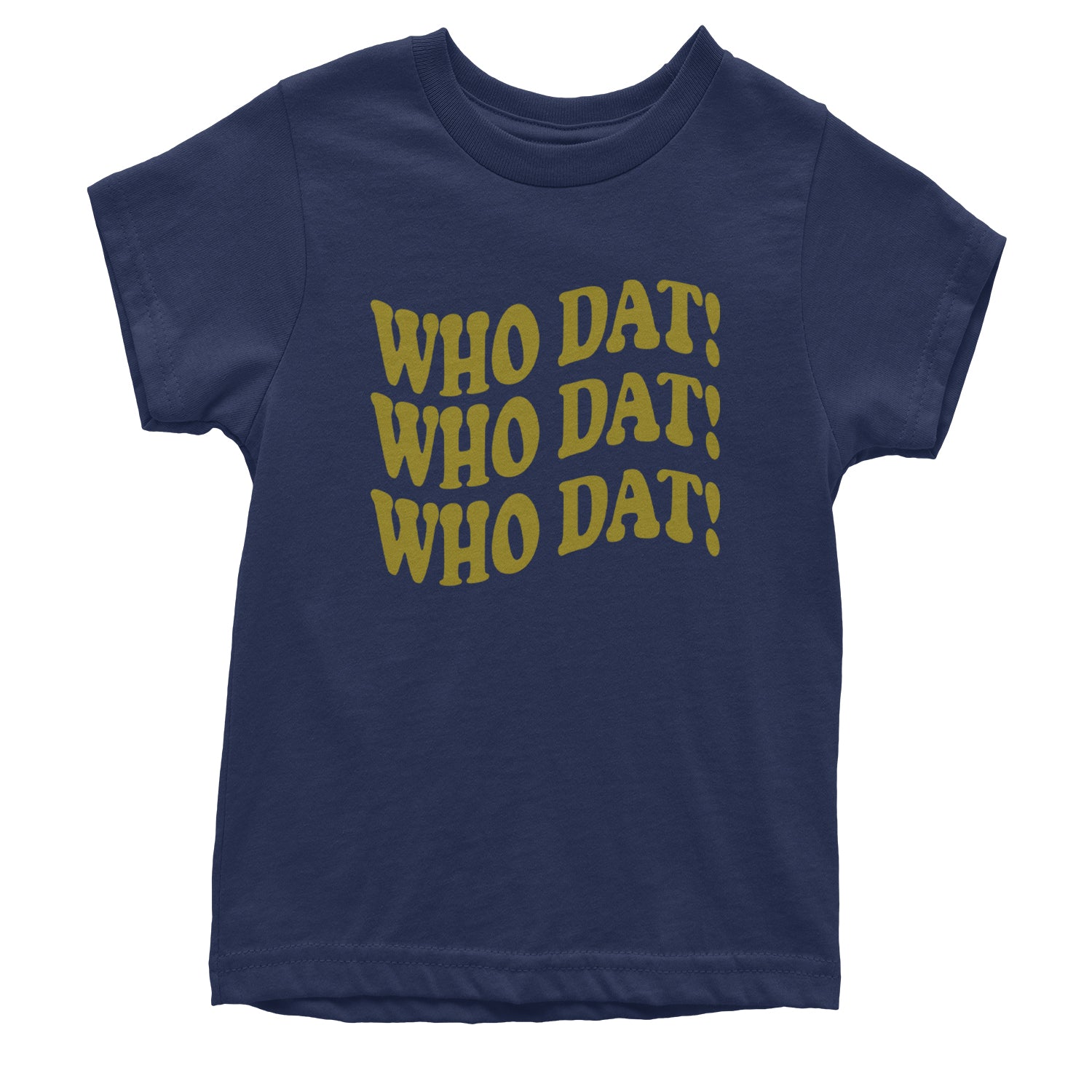 Who Dat Wavy Design Who Dat Nation Youth T-shirt Navy Blue