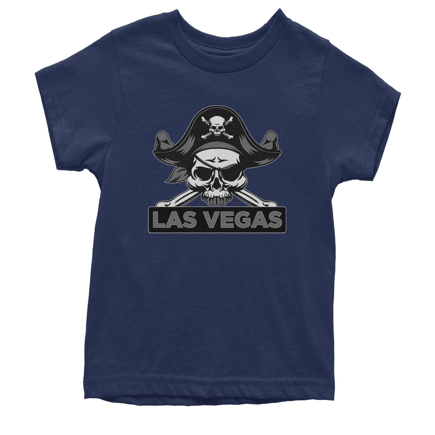 Raider Skull Straight Outta Las Vegas Youth T-shirt Navy Blue