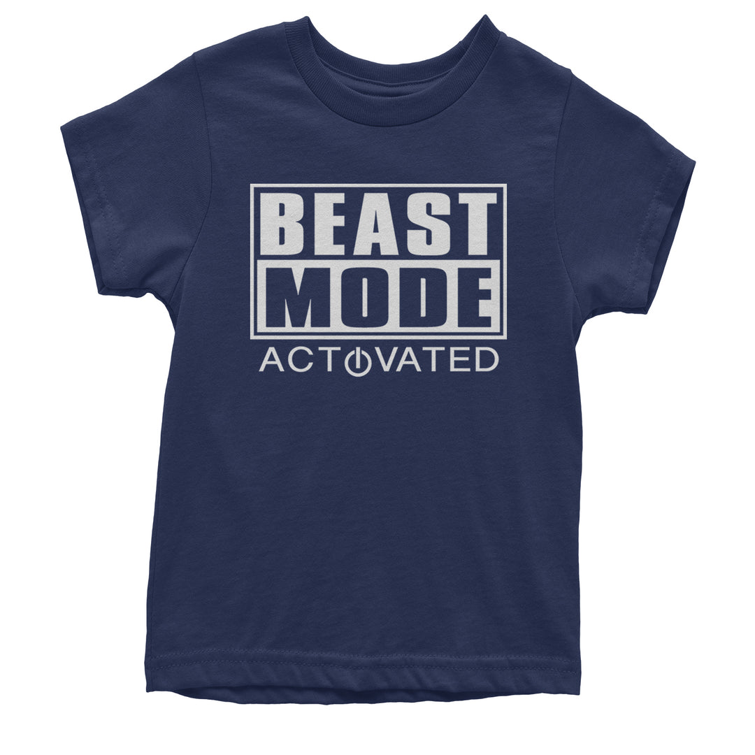 Activated Beast Mode Workout Gym Clothing Youth T-shirt Navy Blue