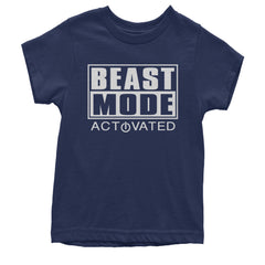 Activated Beast Mode Workout Gym Clothing Youth T-shirt Navy Blue