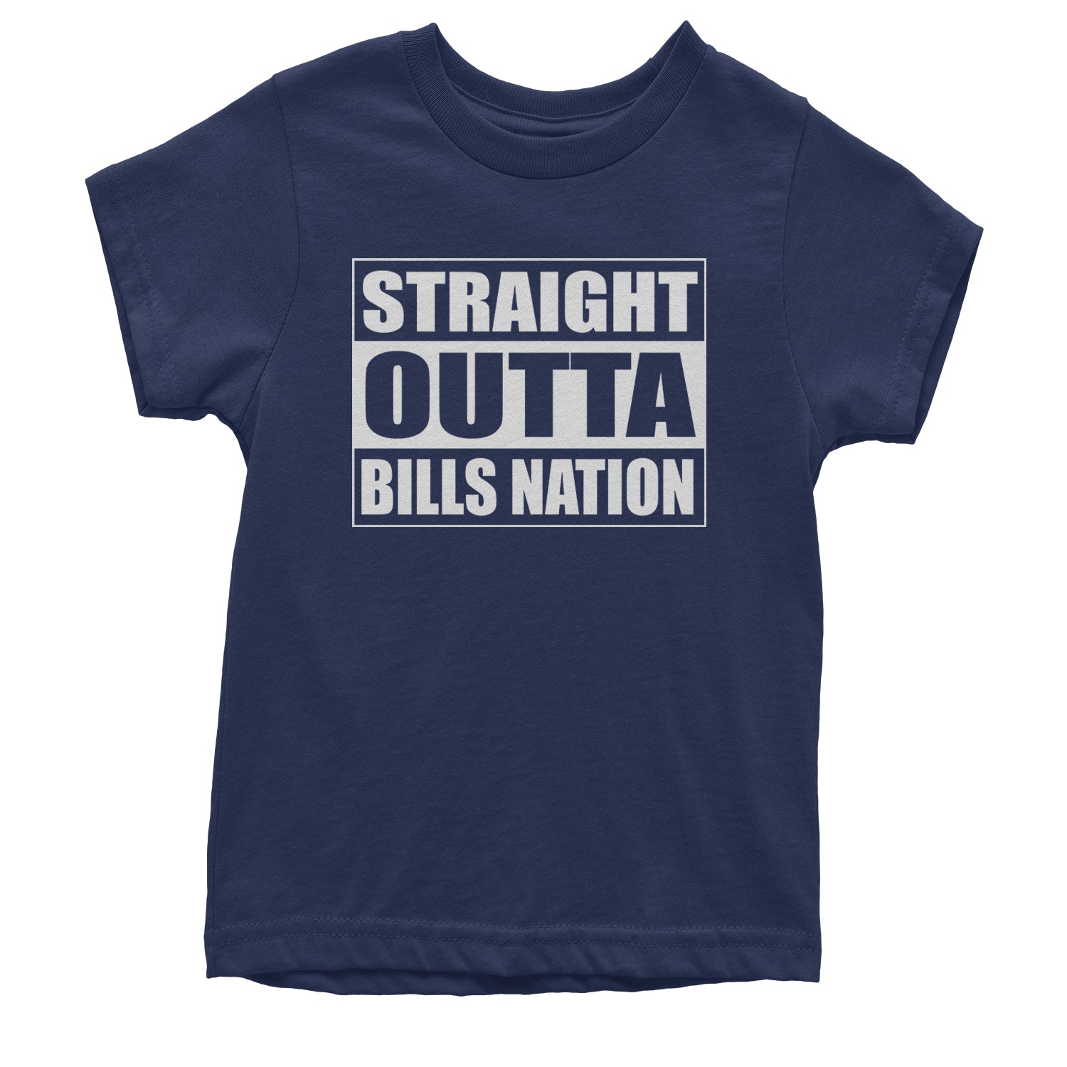 Straight Outta Bills Nation  Youth T-shirt Navy Blue