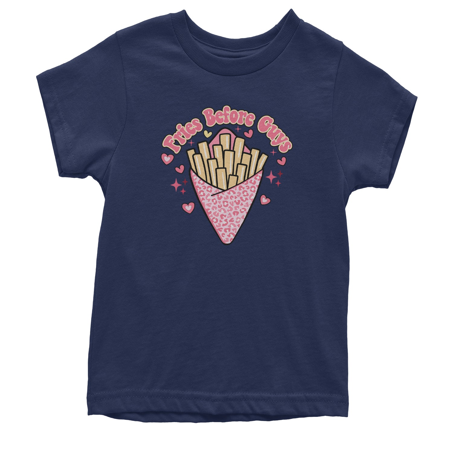 Fries Before Guys Youth T-shirt Navy Blue