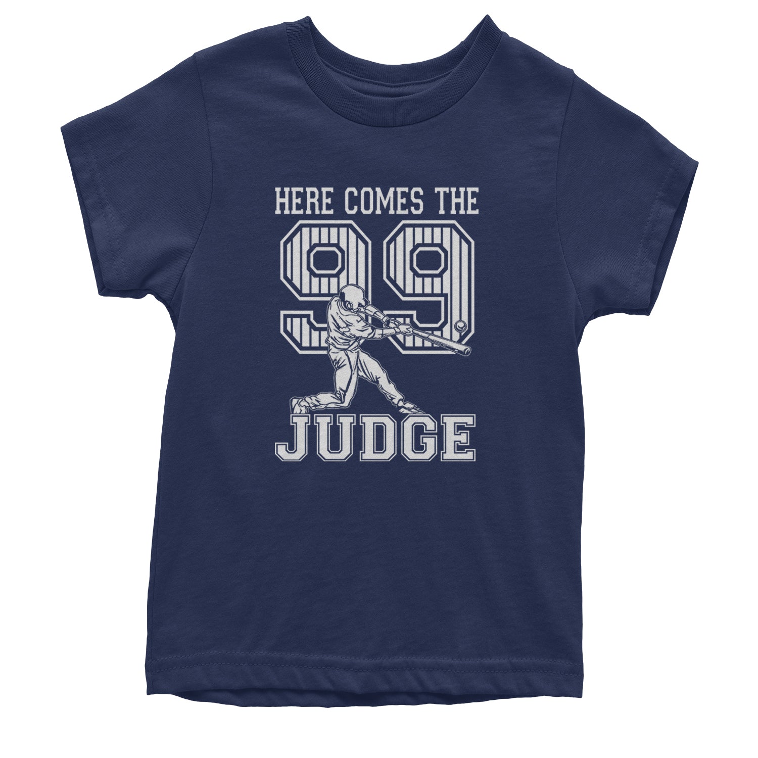 Here Comes The Judge 99 NY Baseball  Youth T-shirt Navy Blue