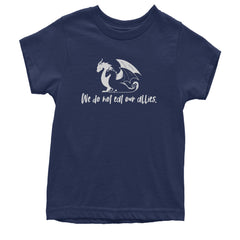 We Do Not Eat Our Allies Fourth Wing Basgiath Youth T-shirt Navy Blue