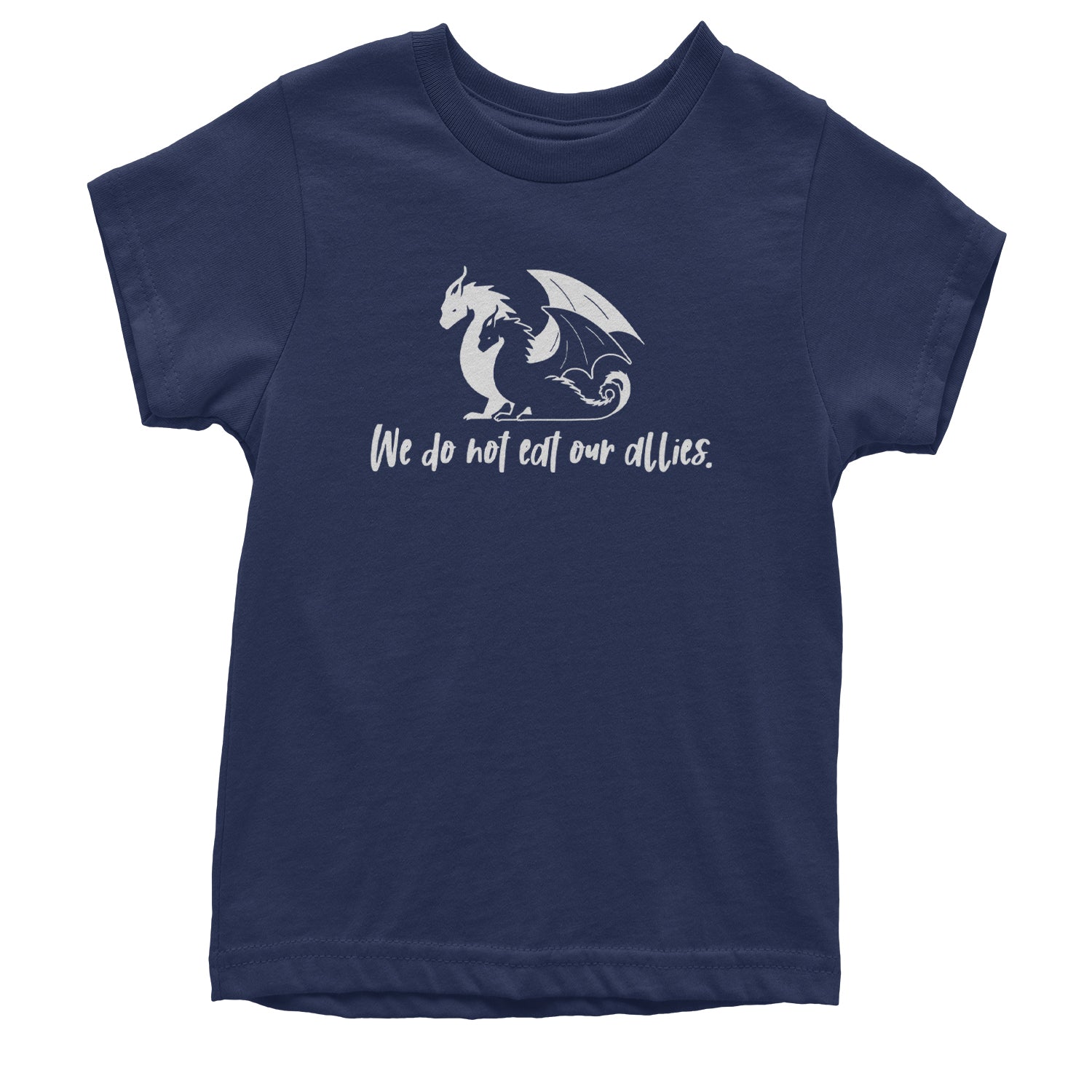 We Do Not Eat Our Allies Fourth Wing Basgiath Youth T-shirt Navy Blue