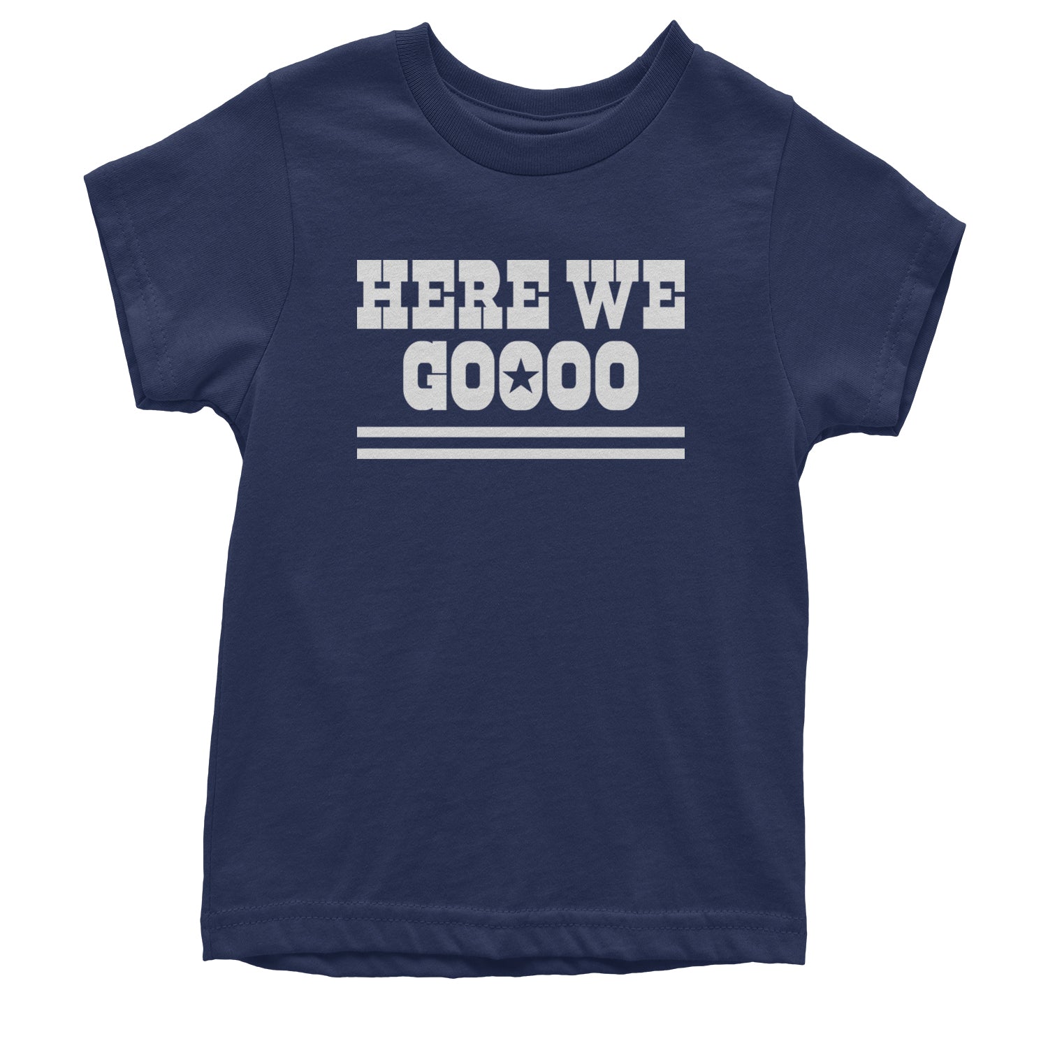 Here We Go Dem Boys Dallas Football Youth T-shirt Navy Blue