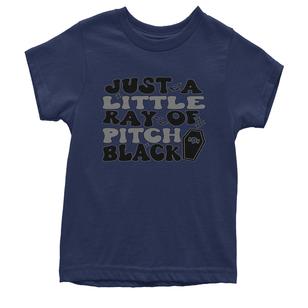 Just A Little Ray of Pitch Black graphic on Kids' Heavyweight Cotton T-Shirt alternate view 6