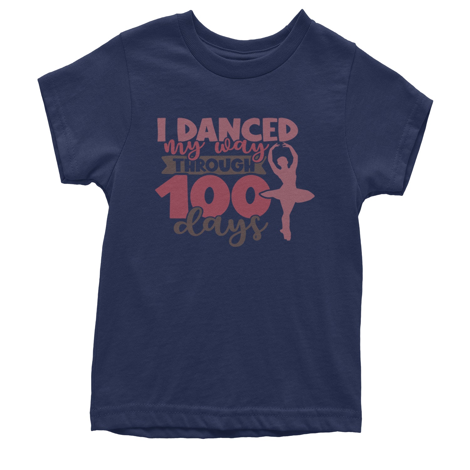 I Danced My Way Through 100 Days Of School Youth T-shirt Navy Blue