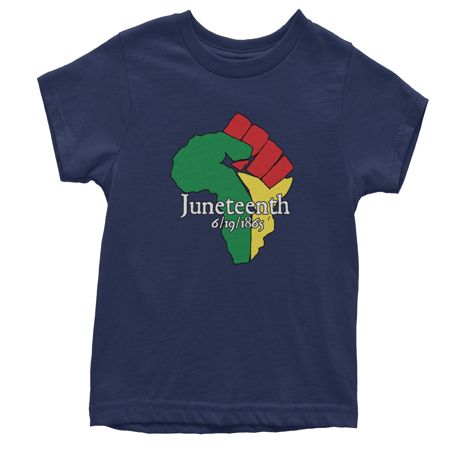 Juneteenth Raised Fist Africa Celebrate Emancipation Day Youth T-shirt Navy Blue