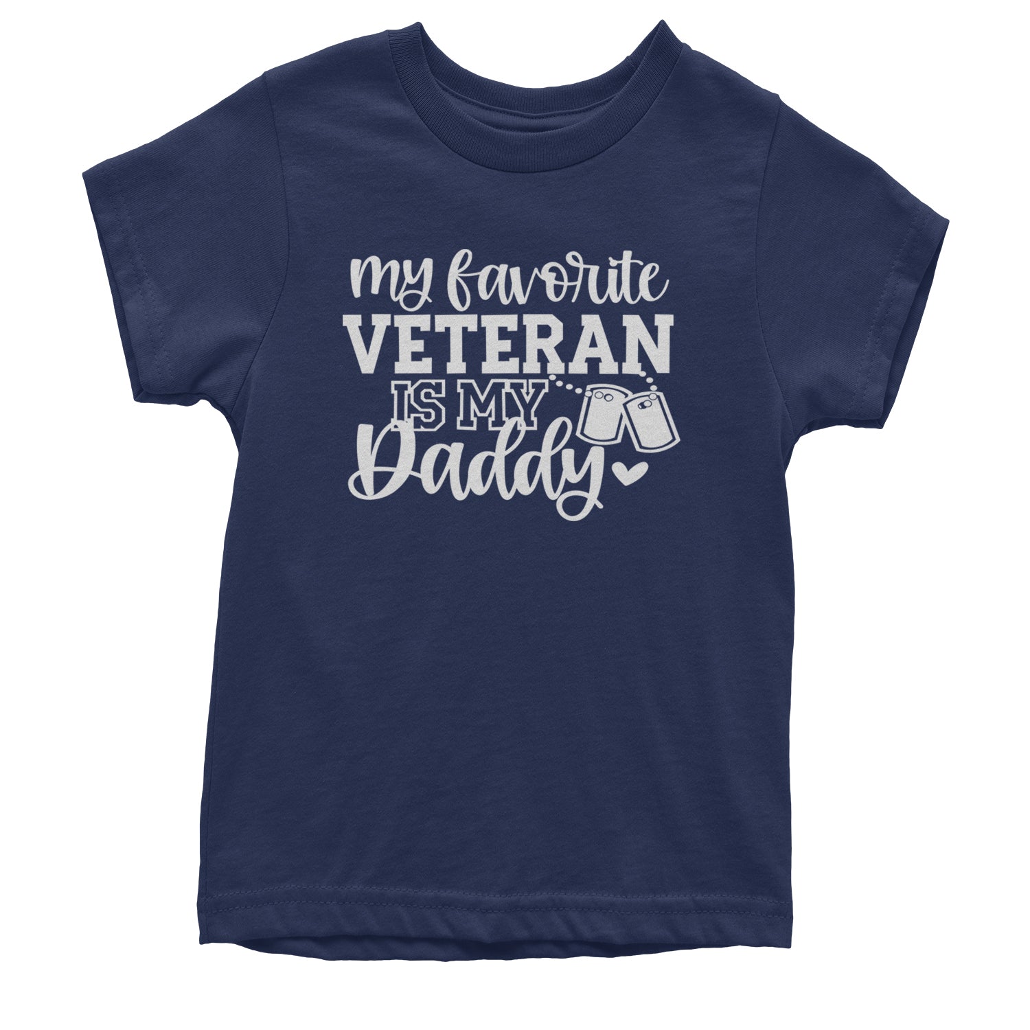 My Favorite Veteran Is My Daddy Youth T-shirt Navy Blue