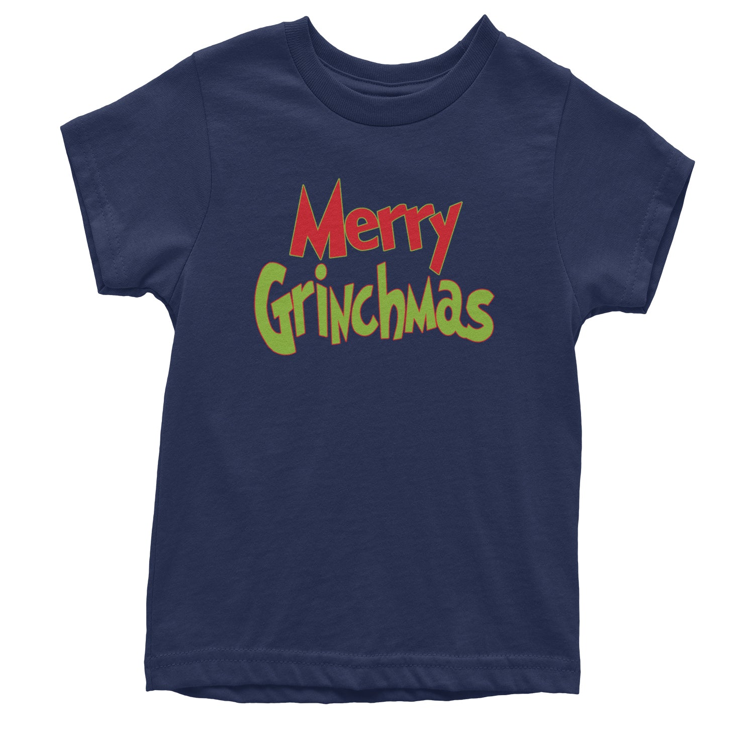 Merry Grinchmas Jolly Merry Christmas Youth T-shirt Navy Blue