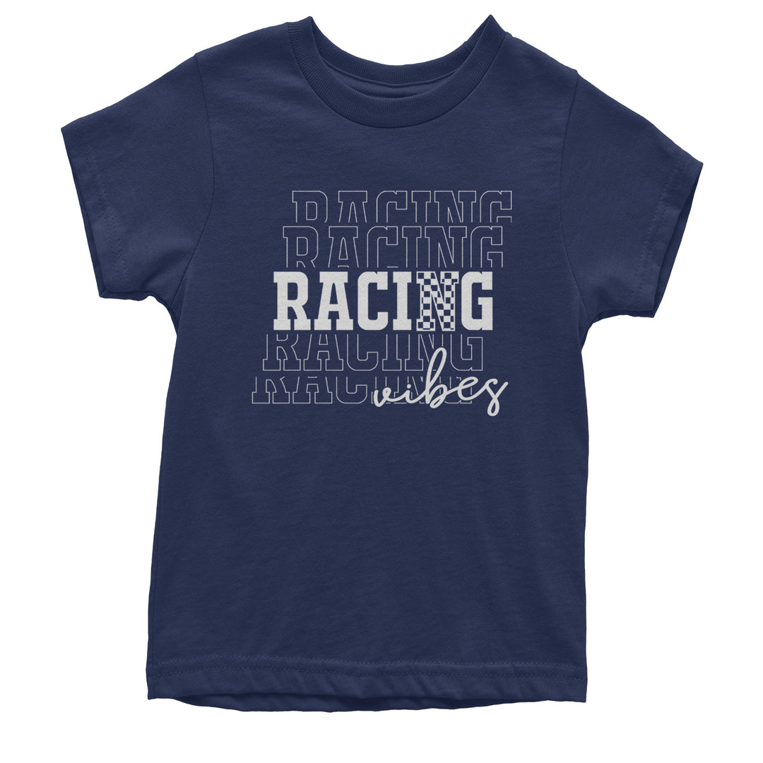 Racing Vibes Youth T-shirt Navy Blue