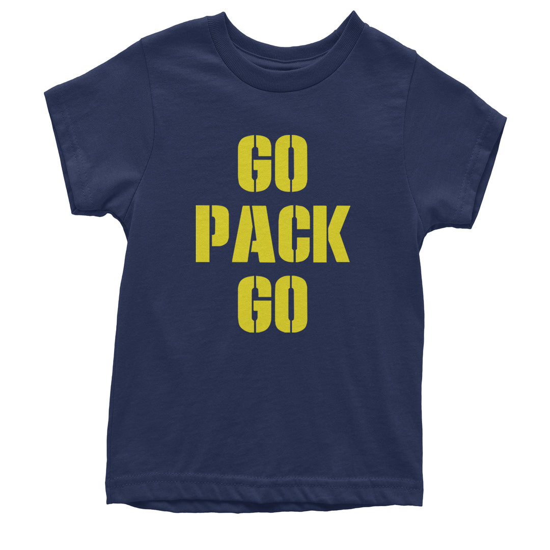 Go Pack Go Green Bay Youth T-shirt Navy Blue