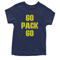 Go Pack Go Green Bay Youth T-shirt Navy Blue