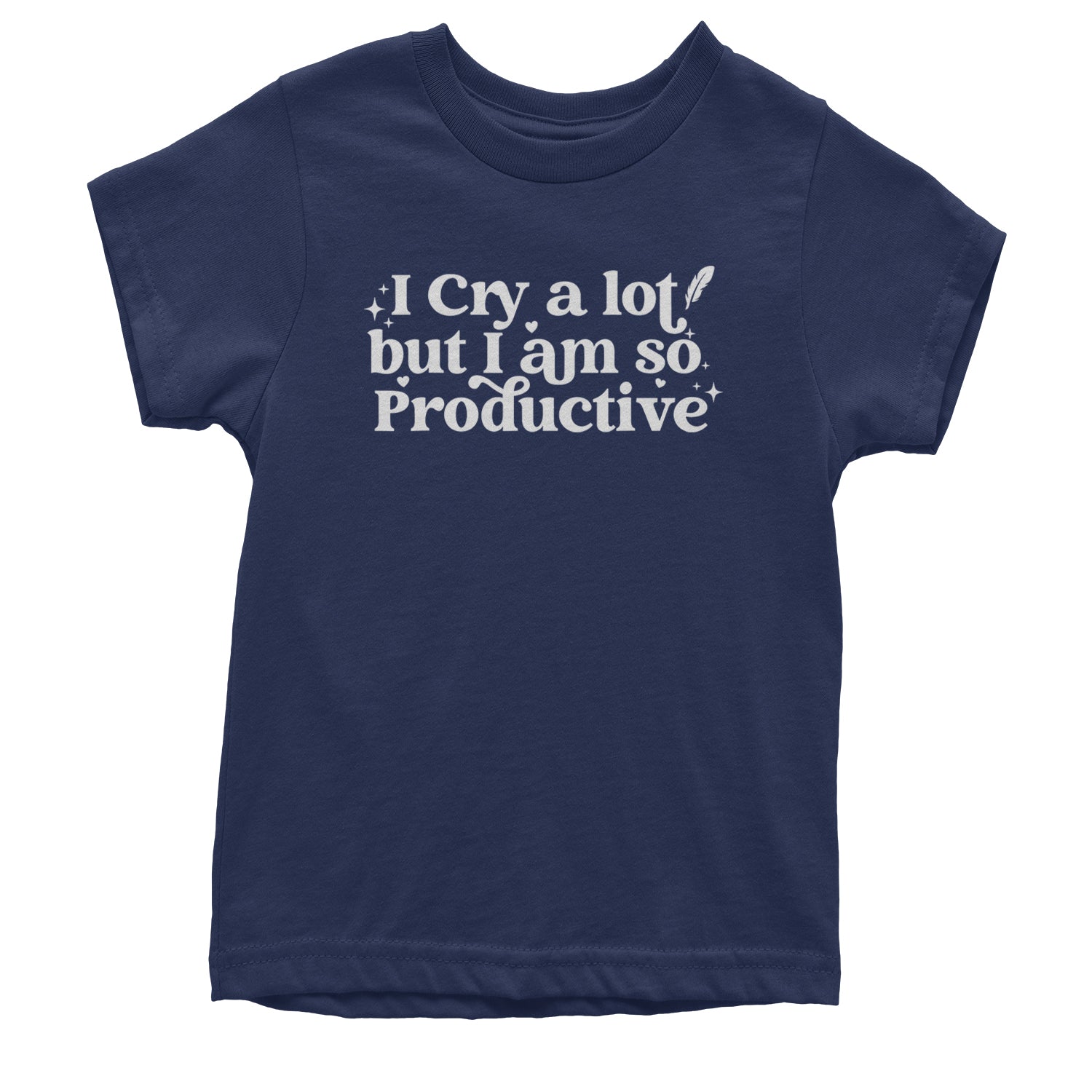 I Cry A Lot But I am So Productive TTPD Youth T-shirt Navy Blue