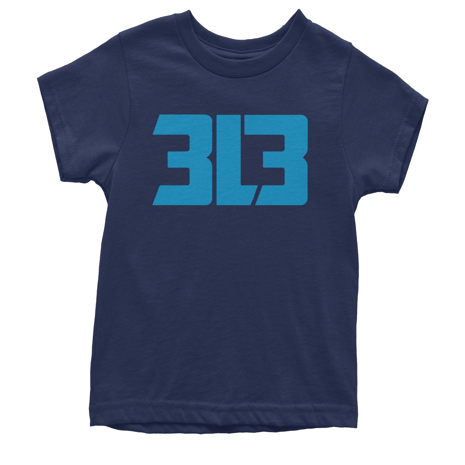 3L3 From The 313 Detroit Football Youth T-shirt Navy Blue