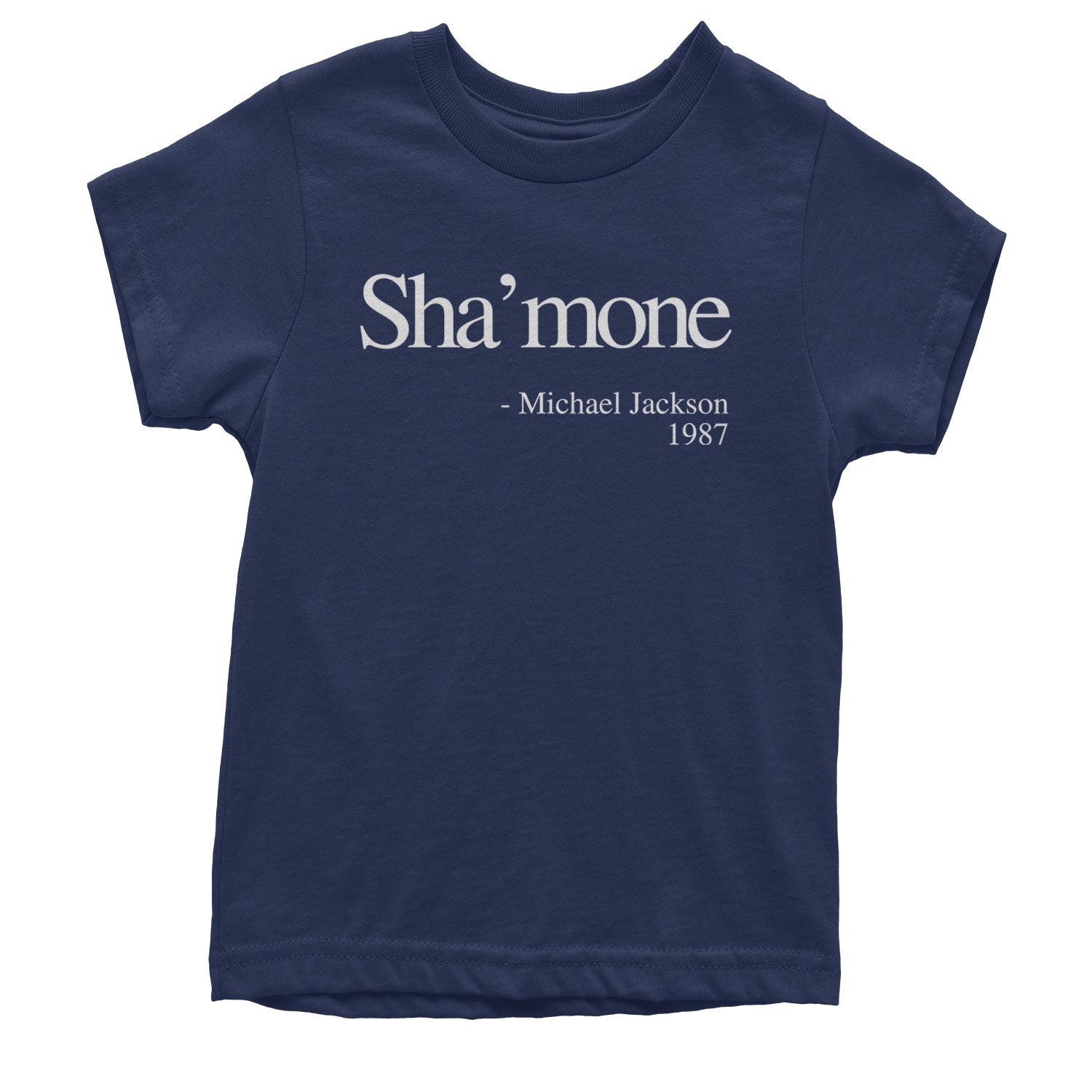 Sha'mone Quote King Of Pop Youth T-shirt Navy Blue