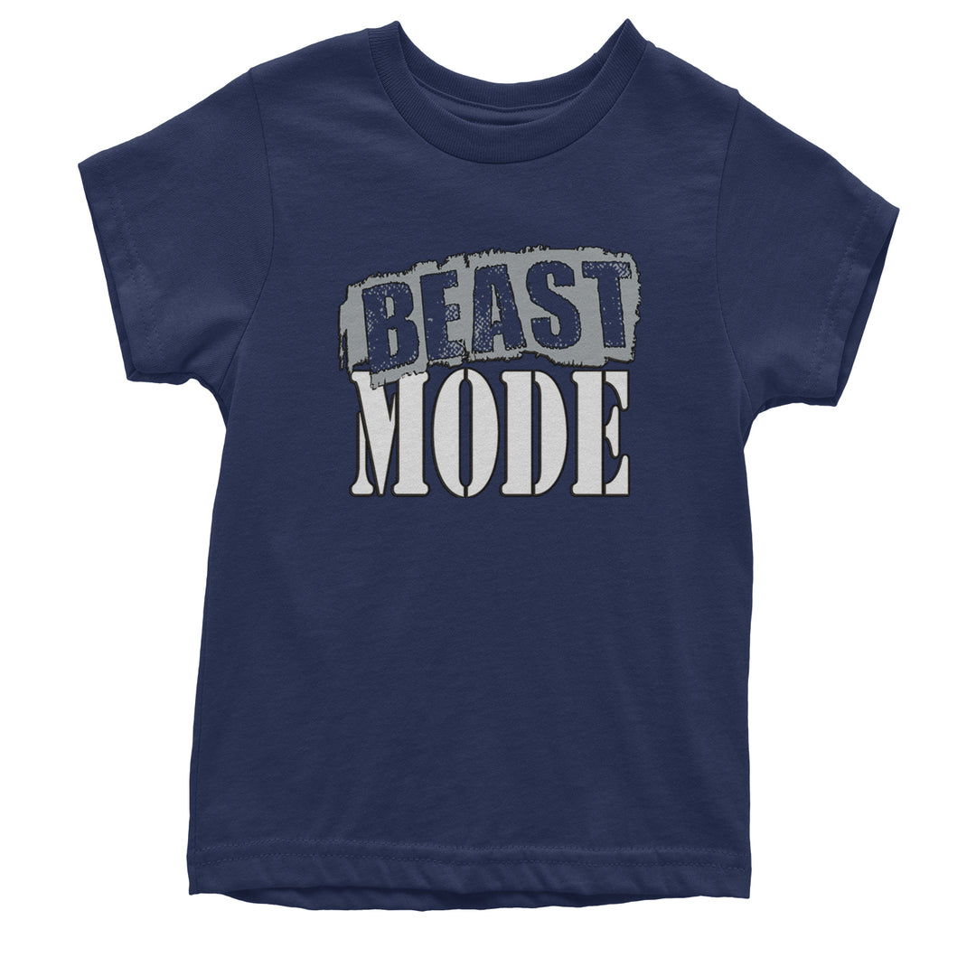Beast Mode Training Gym Workout Youth T-shirt Navy Blue