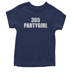 365 Party Girl Brat Girl Summer Youth T-shirt Navy Blue